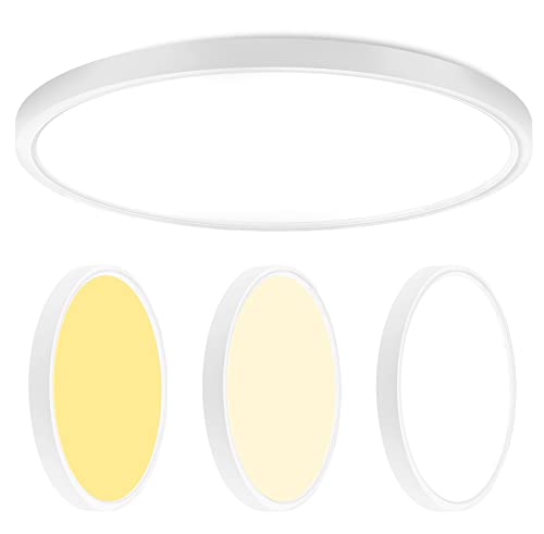CycevSun 4 Pack Dimmable Flush Mount Ceiling Light, 12 Inch 3 Color Temp Selectable, 20W, Round, White, ETL