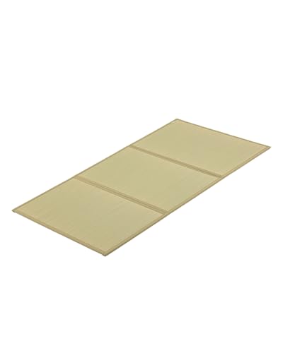FULI Japanese Tatami Mattress, Tatami Rug, Igusa Mat (Japanese Rush Grass) Folds in Three, Made in Japan (Natural, Twin XL)