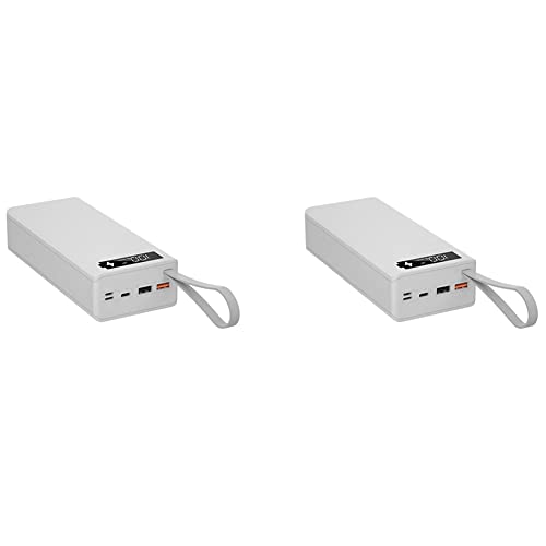 Ruitutedianzi 2Pcs 16X18650 Battery Storage Box PD QC3.0 Quick Charge DIY Power Bank Box Case 18650 Battery Holder Box White