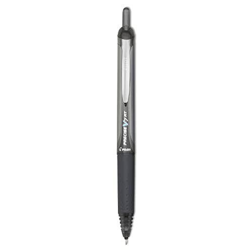 Pilot Precise V7 RT Refillable & Retractable Liquid Ink Rolling Ball Pens, Fine Point (0.7 mm), Black, 12-Pack