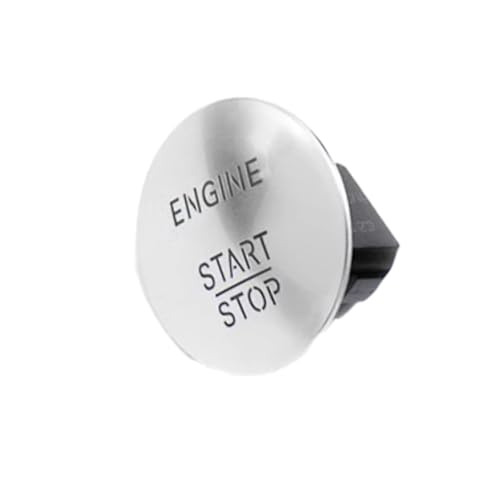 Silver Car Keyless Start Stop Push Button Engine Ignition Switch Cover Compatible with Mercedes-Benz C E S CL M ML GL Class W176 W164 W204 W205 W212 W213 W221