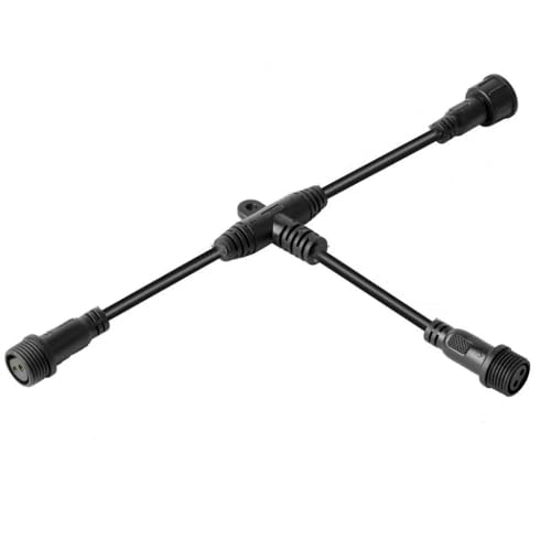 WENWENLEE 5-Pack T-Type tee Connector Black Plastic Waterproof IP65 2-5 core pin 2 Male 1 Female 18AWG 20AWG 22AWG 24AWG Outdoor(2pin 18AWG 0.75mm2)