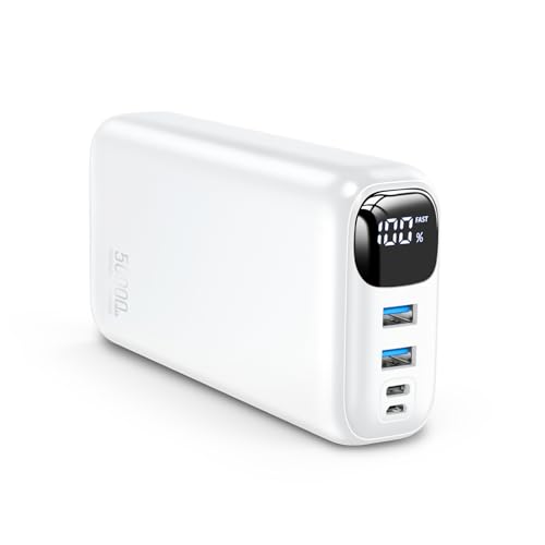 OHOVIV Portable Charger 50000mAh Power Bank - 22.5W Fast Charging External Battery Pack, LED Display USB-C Portable Cell Phone Charger for iPhone 16/15/14/13 Pro, Android, Samsung Galaxy, Etc(White)