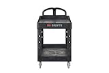 Rubbermaid Commercial Products 2-Shelf Utility/Service Cart, Medium, Black, Lipped Shelves, Ergonomic Handle, 500 Lbs Capacity, forfor Warehouse/Garage/Cleaning/Manufacturing