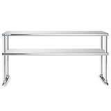 GRIDMANN NSF Stainless Steel Commercial Kitchen Prep & Work Table Plus A 2 Tier Shelf - 72 in. x 12 in.