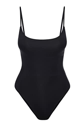 Sexy One Piece Bathing Suit for Women Tummy Control High Cut Womens One Piece Swimsuit Womens Black L