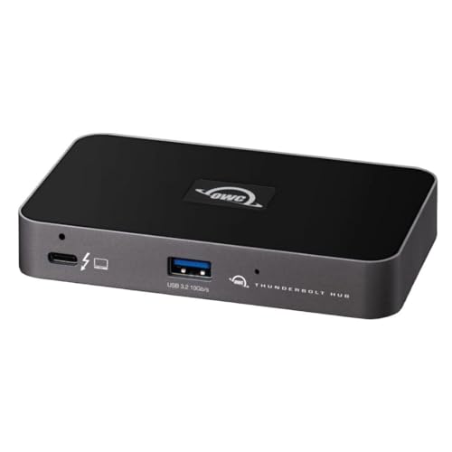 OWC 5 Port Thunderbolt Hub - 60W Charging, (3) Thunderbolt 4 (USB-C) Ports, (1) USB 3.2 Gen 2 Type-A Port, Dual Display suppor, Compatible with Macs and PC's