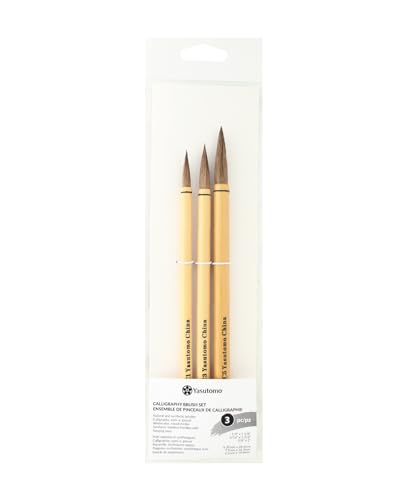 Yasutomo Calligraphy Brush Set, 3 Pieces, Arts and Crafts Supplies