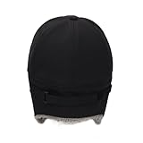 Trapper Hat for Men Women Waterproof Winter Warm Baseball Cap with Ear Flaps and Mask Black