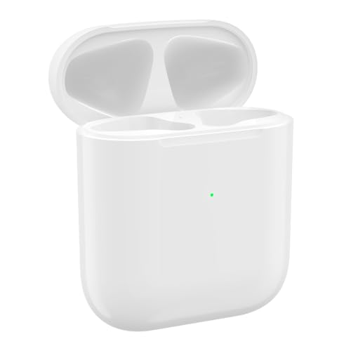 Avainaly Wireless Charging Case for AirPods 1/2 Generation, Compatible with Air Pods 2nd Charging Case Replacement, Support Pairing and Sync, Without Earbuds (White)