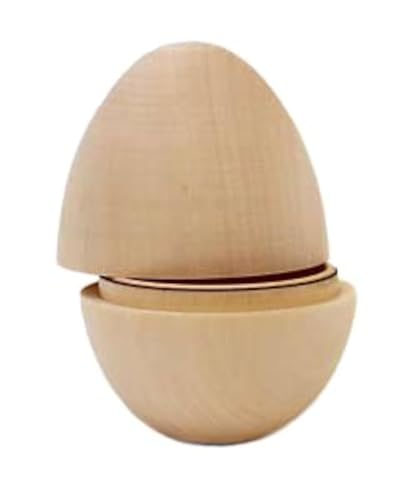 Golden Cockerel Set of 6 Blank Hollow Wooden Eggs