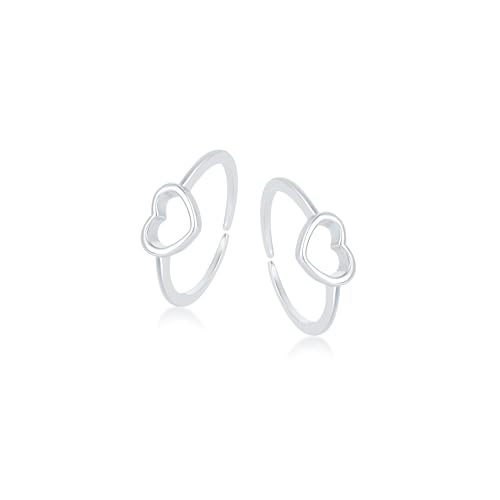 GLOW SPECTRA JEWELS Heart Toe Ring Sterling Silver 925 Beach Women's Adjustable Jewelry 14K Yellow Gold Plated
