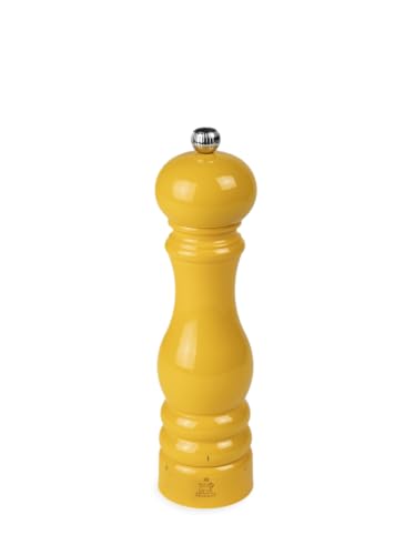 PEUGEOT - Paris u'Select Salt Mill 22 cm - ParisRama Collection - 6 Pre-Defined Grinding Settings - PEFC Certified Wood - Made in France - Saffron Yellow Lacquered Colour