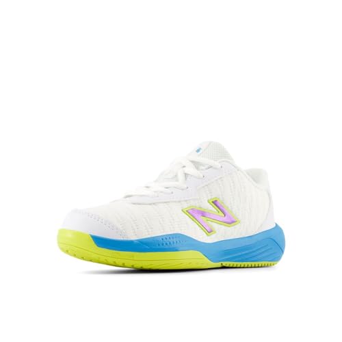 New Balance Kid's 996v5 Unity of Sport Tennis Shoe, White/Spice Blue, 5 US Unisex Big