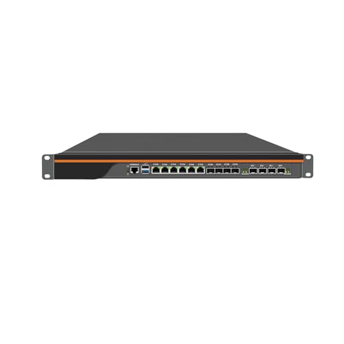 HUNSN 1U Firewall Appliance with QAT, OPNsense, VPN, Router PC, PVE Server, Atom C3958, RN03, 6 x 1GbE LAN, 4 x 2.5GbE LAN, 4 x SFP+ X553, DPDK Support, 16G RAM, 512G SSD