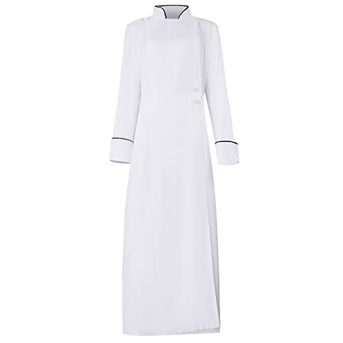 Faltern Clergy Robe for Women - White Minister Robe, Black Clergy Costume, Priest & Pastor Costume Outfit