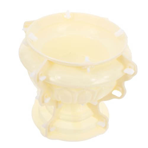 HANABASS Plastic Round Concrete Molds for Planters, DIY Concrete & Clay Succulent Pot Molds, European Style, Beige