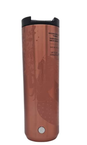 Starbucks Holiday 2021 Stainless Steel Vacuum Insulated Siren Rose Gold Tumbler 16 Oz
