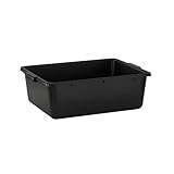 Krollen Industrial 6-Pack 20" x 15" x 7" 9 Gallon Black Polypropylene Plastic Bus Tub/Bus Box