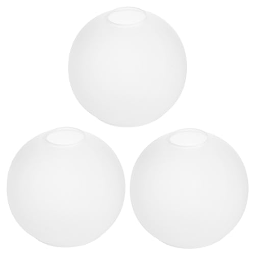 WYNEYET 3 Pack White Frost Glass Shade Replacements, Globe Glass Lamp Shade Covers for Light Fixtures, 1.65 Inch Fitter Globes Lampshades for Wall Sconces Chandelier Pendant Lights Bath Vanity Lights