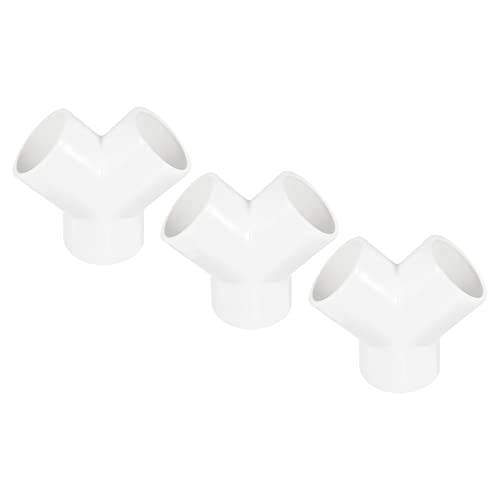 PATIKIL 50mm PVC Pipe Fittings, 2 Pack 3 Way Y Shape Water Tubing Joint Connectors Adapters Union for Garden Irrigation Home Aquarium