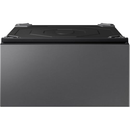 SAMSUNG Bespoke AI Laundry Comb Pedestal with Pull Out Storage Drawer, WE702NZ/US, Dark Steel