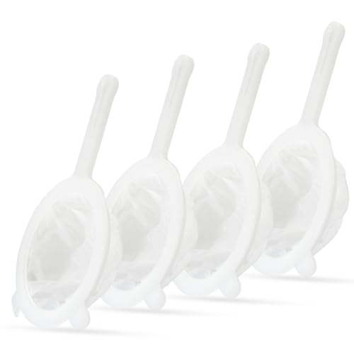 Ultra-Fine Nylon Mesh Strainer Set of 4 (100/200/300/400 Micron) - Reusable Food Grade Filter for Soy Milk, Nut Milk, Coffee, Tea, Kefir, Juice - Dishwasher Safe & Durable Plastic Frame