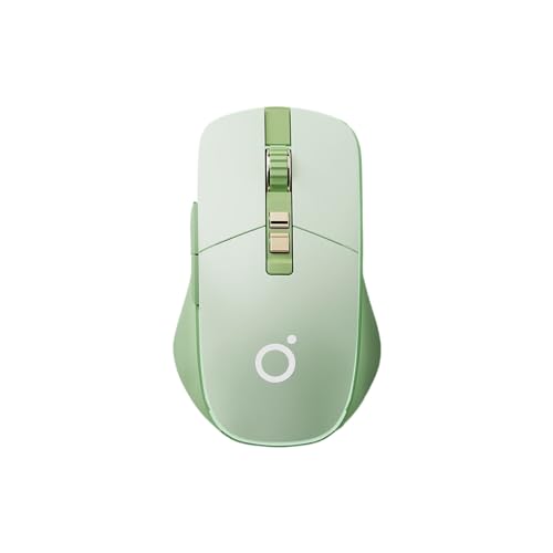 TISHLED Wireless Gaming Mouse Tri-Mode 2.4Ghz/Bluetooth 5.0/Wired USB-C with RGB LED Backlit 5-Level DPI Rechargeable Ergonomic Silent Optical Mice for iMac/MacBook/Computer/Laptop, Matcha Green