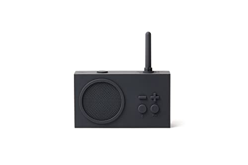 Lexon TYKHO 3 Wireless Bluetooth Speaker and FM Radio, Splashproof and Rechargeable - Dark Grey
