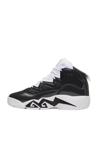 Fila MB Engineering Men's Basketball Sneakers Shoes, High-Top Ankle Support, Chunky Sole (White/Black/White, US Footwear Size System, Adult, Men, Numeric, Medium, 11)