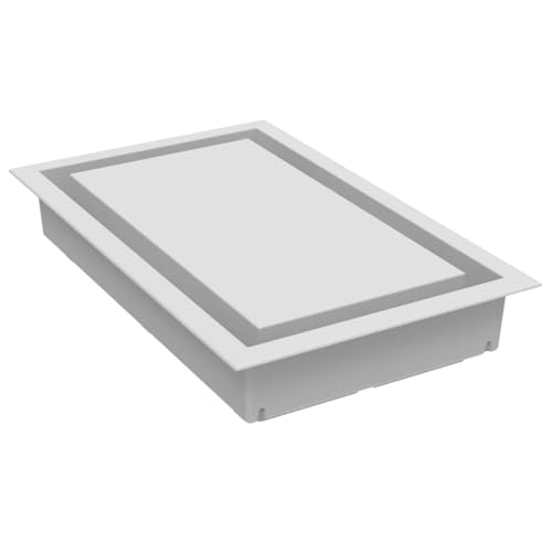 Fittes Modern Framed Wall Vent Cover 6x10 Inch, DIY AC & Heat HVAC Wall and Ceiling Cover, ABS Lite, Cotton White