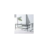 SAFAVIEH Couture Collection Mieka Black Iron/Tempered Glass Square Cocktail Table