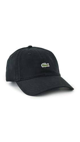 Lacoste Unisex Organic Cotton Twill Cap, Black, One Size