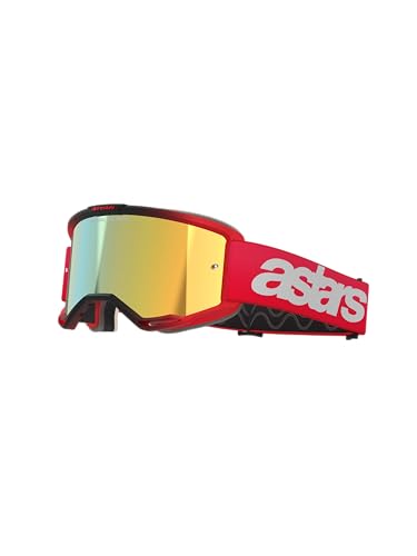 Alpinestars Vision 5 MX ATV MTB Off Road Goggle (Red - Mirror Gold Lens)