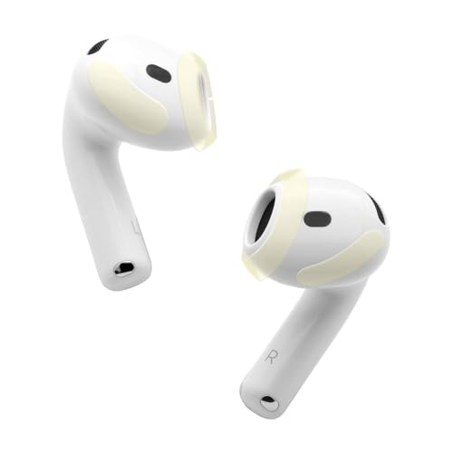 Eartune Grip Anti-Slip AirPods 4 Stickers for Secure Fit, Hydrocolloid Skin-Safe Adhesive, Ultra-Thin Design [Fits in Charging Case] Comfort Stability for Workout & Daily Wear [25 Variety Stickers]