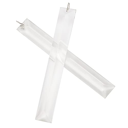 Lighceac 30 Pieces Crystal Bars with 30 Pieces Metal Clip Crystal Strips Replacement for Crystal Chandelier Home Decor 5.9" x 0.9"