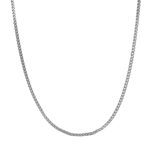 GLD Micro Cuban Link Chain for Men and Women - 14K 3MM White Gold - 20”