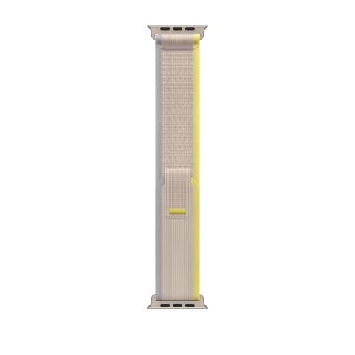 Apple Watch Band - Trail Loop (49mm) - Yellow/Beige with Rugged Titanium Finish - S/M