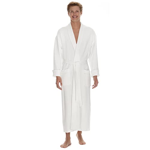 Boca Terry Mens Soft Waffle Knit Robe - Long Spa, Resort & Hotel Bathrobe for Men - Luxury Bath Robe