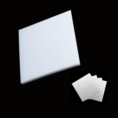 200 X 200mm White Teflon PTFE Plastic Sheet, Formable Teflon Board for Gaskets and DIY Crafts(6mm)