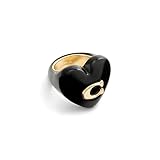 COACH Women's Vintage Charms Signature C Heart Cocktail Ring
