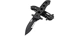 CRKT M21-12SFG EDC Folding Pocket Knife: Special Forces Everyday Carry Drop Point Blade with Veff Serrations Liner Lock, Black Corrosion Resistant Blade, Reversible Pocket Clip