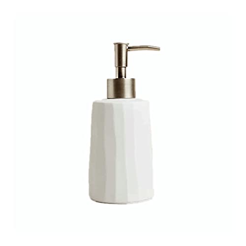 Soap Dispenser Frosted Ceramic Soap Dispenser Household Simple Pump Bottle Manual Pressing Lotion Dispenser for Bathroom Kitchen Sink for Kitchen,Bathroom,Office (Color : White)