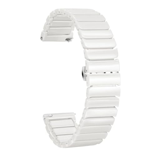 CBTGKLN Quick Release Ceramic Watch Band 20mm 22mm Men's Women's Universal Watch Band For Quartz Or Smart Watch Replacement Band Watch Accessories(One-bead-white,22mm)