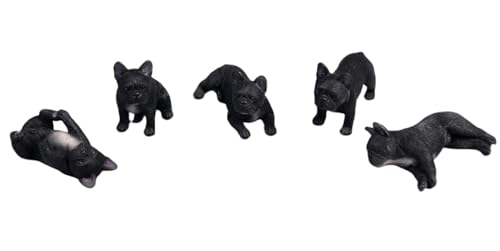 HiPlay JXK Collectible Dog Figure: Miniature French Bulldog, Expertly Hand-Painted, Lifelike, Safe Resin, 1:12 Scale Miniature Animal Figurine JXK058C