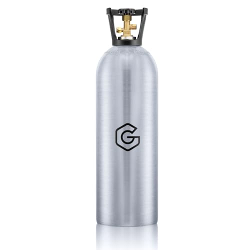 GANCOWISE 20lb Aluminum New CO2 Tank, DOT Approved Gas Cylinder with CGA 320 Valve for Kegerators and Draft Beer Dispensing