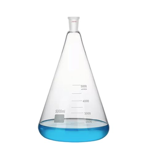Deschem 5000ml,24/40,Glass Erlenmeyer Flask,5L,Conical Bottle,Lab Glassware