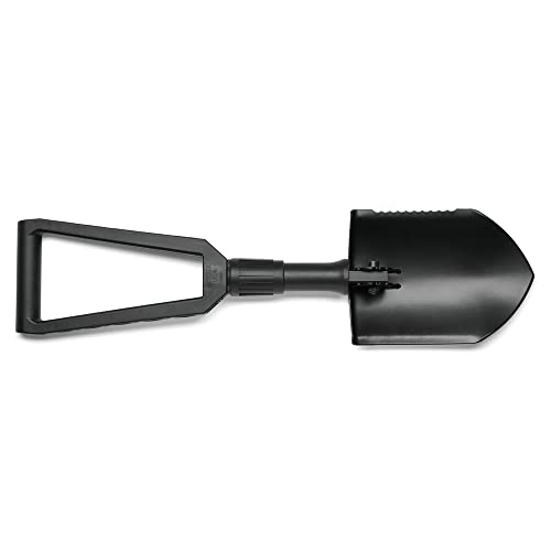 Gerber Gear Folding Spade E-Tool, Heavy-Duty Camping Shovel with Serrated Edge, Compact Survival Gear, Black