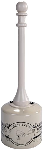 Eagle 1205BEI Galvanized Steel Cigarette Butt Receptacle, 5 gallon Capacity, 40" Height, 12" Diameter, Beige", "12" od x 40" h