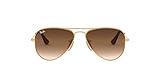 Ray-Ban Junior Kids' Rj9506S Metal Aviator Sunglasses, Arista/Brown Gradient Dark Brown, 50 mm